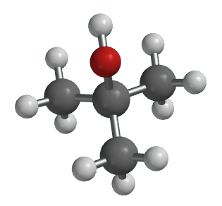 Tert-butyl alcohol tert-butanol solvent molecule Vector Image