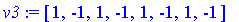 v3 := [1, -1, 1, -1, 1, -1, 1, -1]